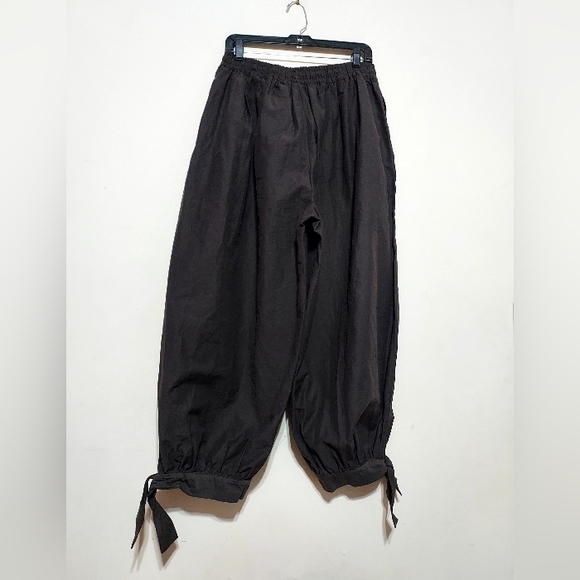 Zara Brown Bow-detail Harem High-rise Pants With Elastic Waist Sz-M - Picture 7 of 10